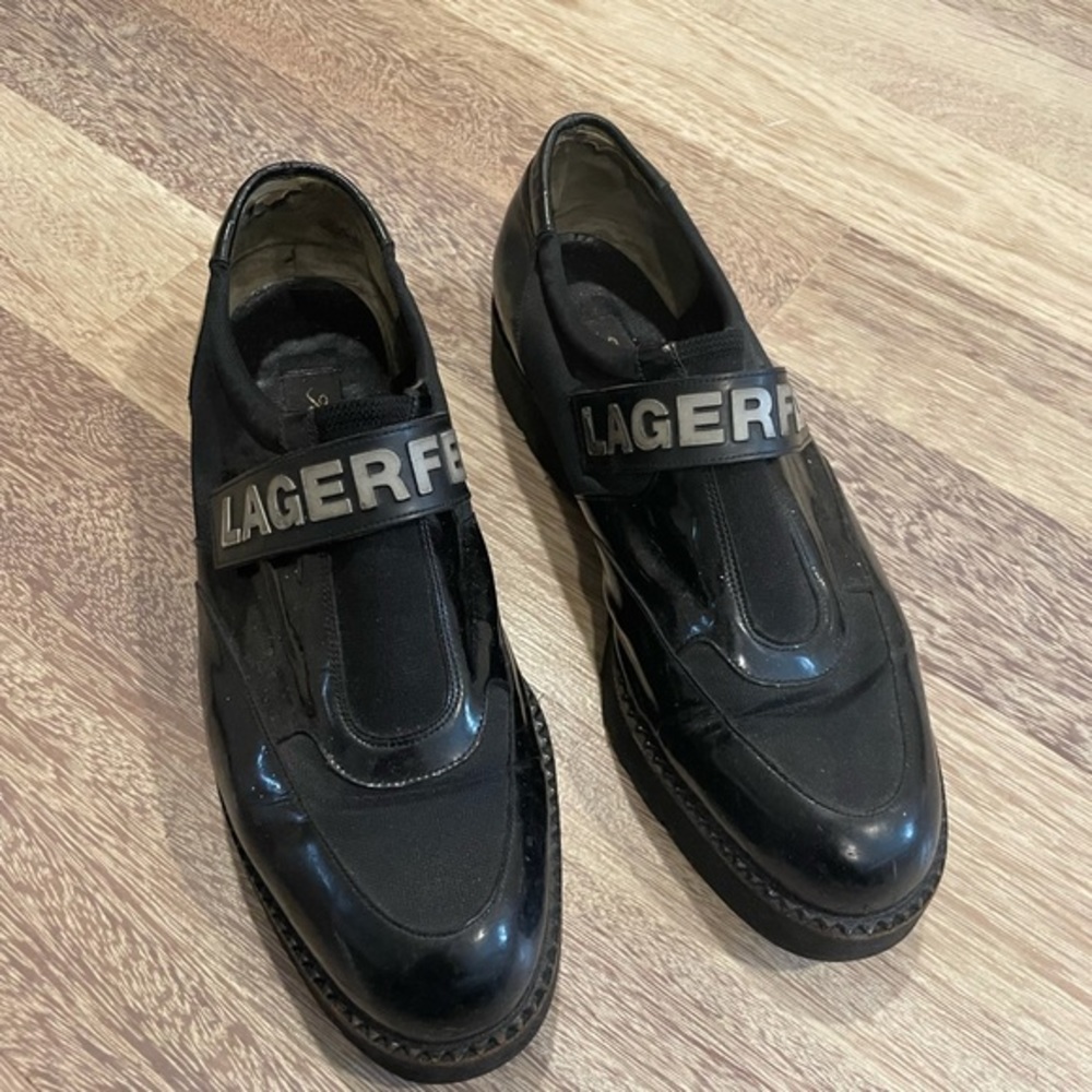 KARL LAGERFELD LUG SOLE VELCRO SHOES SIZR 40